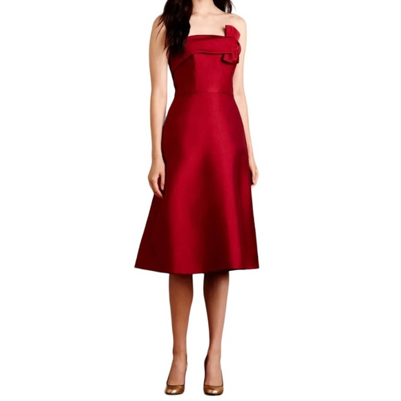ERIN Erin Fetherston Ruscha Strapless with Bow Fit-n-Flare Fitted A-Line Dress - Picture 4 of 4
